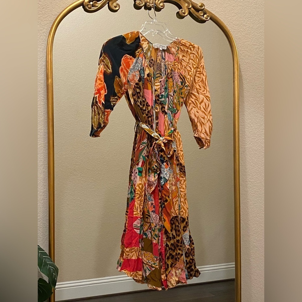 Geisha Designs Collage Midi Dress Size L - Picture 4 of 9